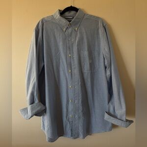 Chaps Blue Oxford Button Down Shirt Large Cotton Long Sleeve